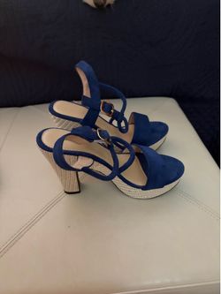 Blue platform dress shoes  size 6