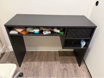 Black Desk with Side Storage