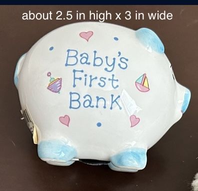 baby first piggy bank-ceramic (size listed)