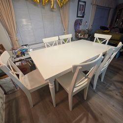 IKEA Dining Room Table with 6 Chairs - ROSENTORP