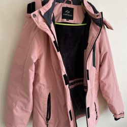Lady's pink waterproof and warm jacket