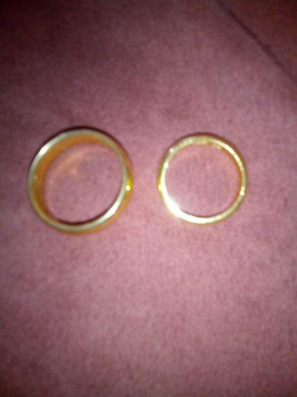 His And Hers Wedding Rings 24k Gold
