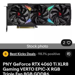 PNY GeForce RTX 4060 Ti XLR8 Gaming VERTO EPIC-X RGB Triple Fan 8GB GDDR6...