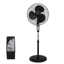BLACK+DECKER 18-Inch Stand Fan with Pedestal Base, Height Adjustable Pedestal Fan with Remote and Touch Control Panel, Free Standing Fan with 90-Degre
