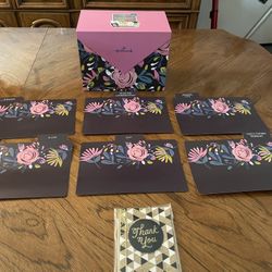 Like New Hallmark Greeting Card Organizer Box with 6 Divider Cards & a New Thank You Card