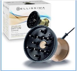 Italia Diffon Supreme Diffuser & Curly Hair Dryer - XL Diffuser for Long Waves, Curls, Coils - Cool Button - Anti-Frizz Technology 