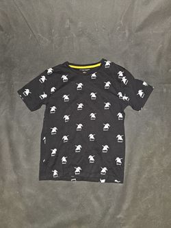 Denim & Flower Dabbing Ghost Halloween Shirt (Size 9/10) 