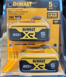 DeWalt 20V MAX XR 5Ah Lithium Ion Battery 2-Pack