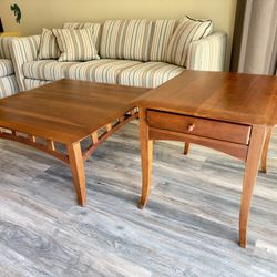 Solid Wood Stanley Furniture Coffee Table and Side Table Set 