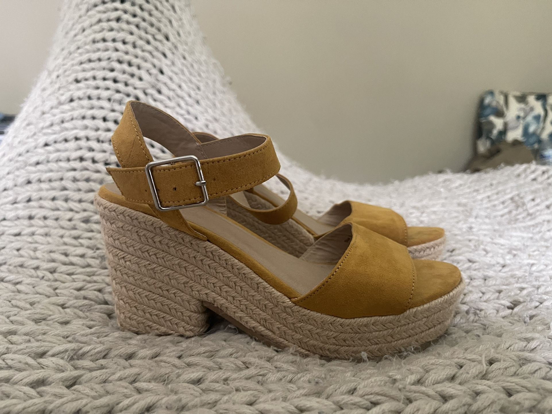 Yellow Womens Wedge