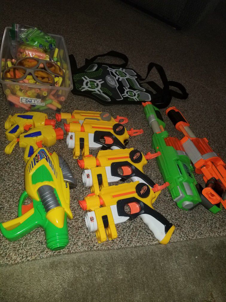 Nerf Dart Tag Kit And 7 Additional Guns With 140 Darts