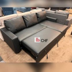 Black Friday Sectional Sofa With Storage Chaise And Pull Out Bed 