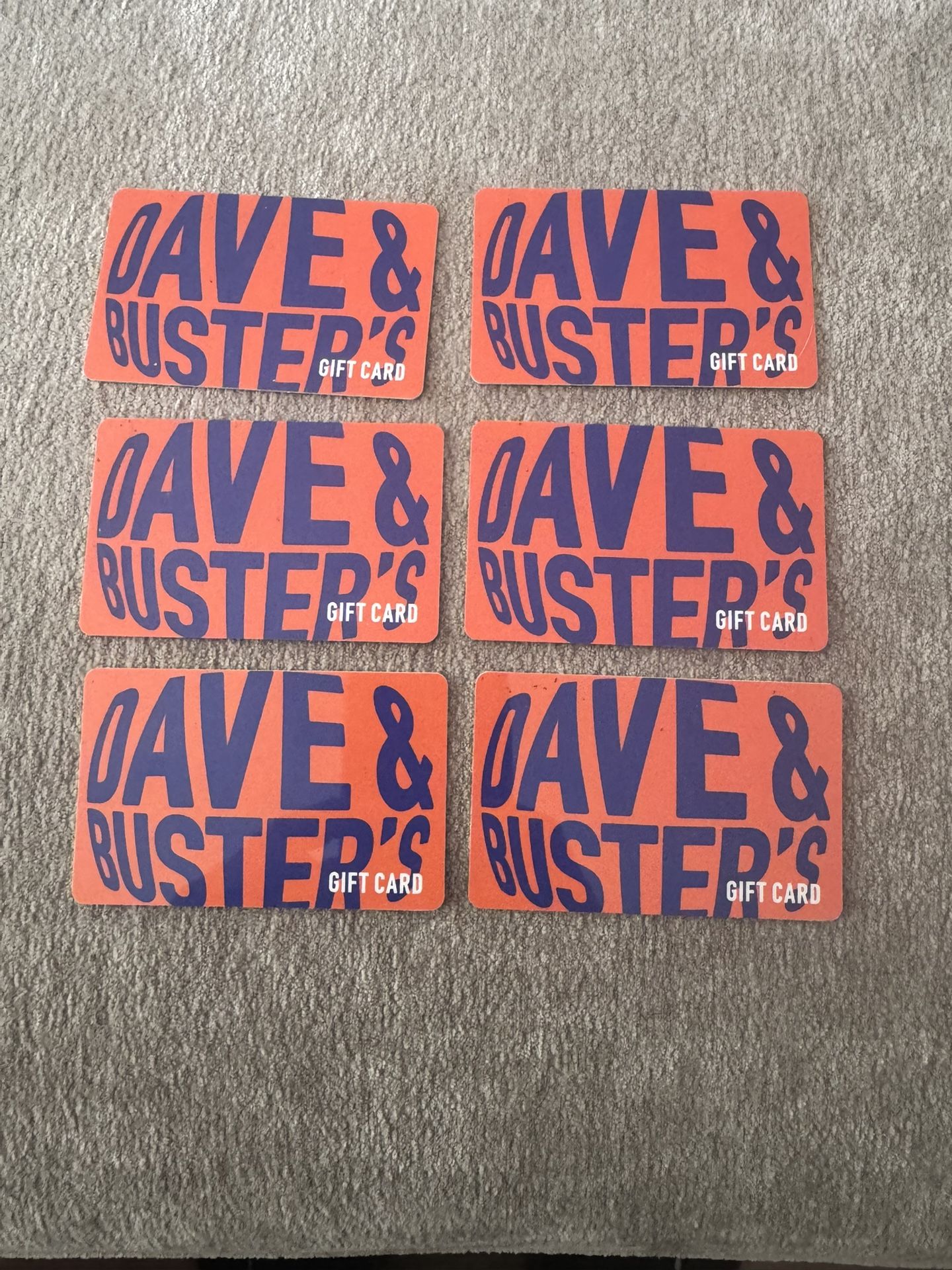 Dave & Buster’s $300 Worth Gift Cards