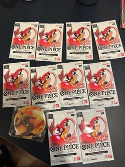 Brand new sealed One Piece Card Game Round 1 Promo Packs (10 packs total).