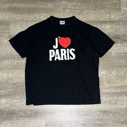 Vintage I Love Paris J'taime Paris Men’s Graphic Print T Shirt Sz L Souvenir T