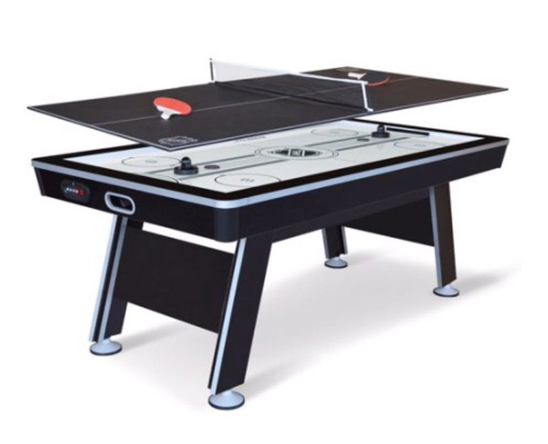 New NHL 80" Air Powered Hockey With Table Tennis Table