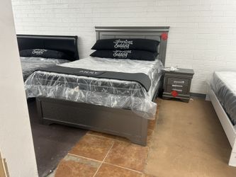 Queen Bedframe With Mattress/box & Matching Nightstand Was $1099 Now Only $650