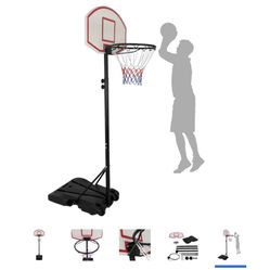 ZenStyle Portable Basketball System Height-Adjustable Hoop System with Backboard for Kid's, Outdoor