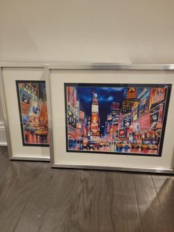 2 Times Square NY City Prints In Frames
