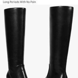 Wetkiss New Black Knee-High Boots W Zipper(9.5)