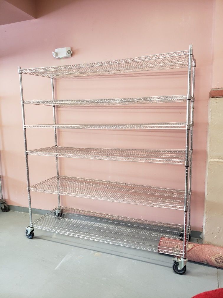 2 Large wire racks on wheels