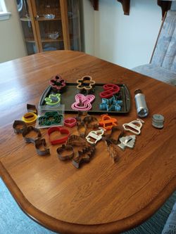 Cookie Cutters and cookie sheet