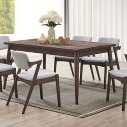 7-pc Dining Table Set Mid Century Modern Style