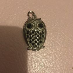 Black And Silver Owl Pendant