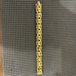 14K Gold 8” Byzantine Bracelet 