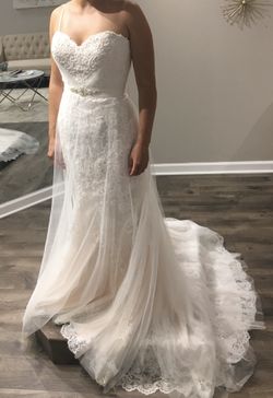 Ivory with Almond Accent Wedding Gown