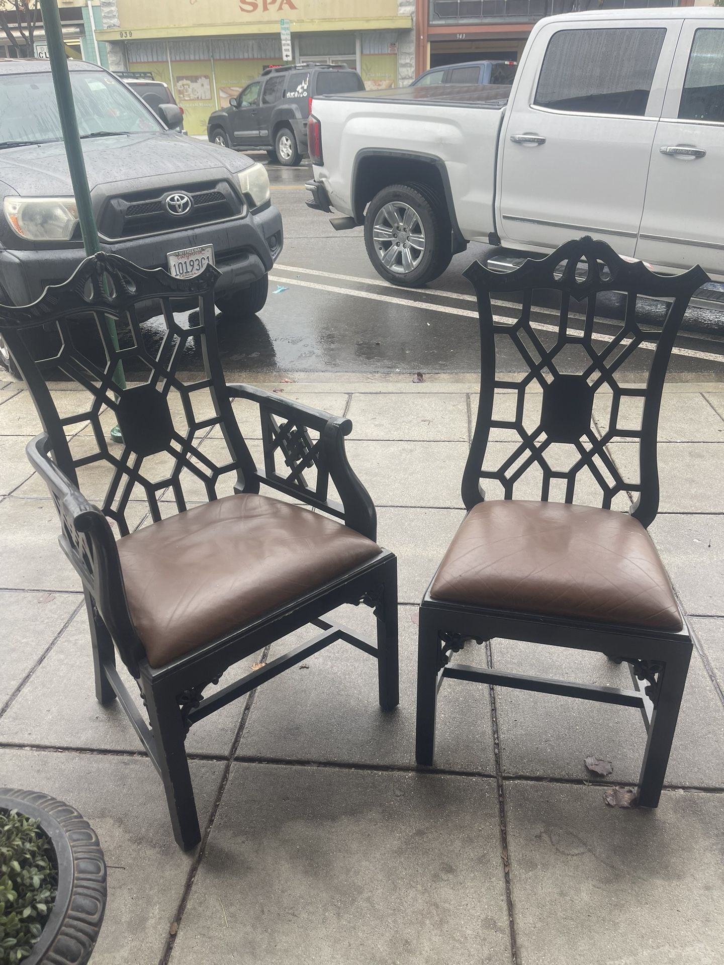 6 Vintage Chinese Chippendale Dining Chairs