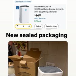 300 SQ Ft Dehumidifier 38OZ,Small,Quiet, Energy-Saving Dehumidifier with Auto Shut Off, for Bathrooms, Closets, and RVs   New sealed packaging  Pick u