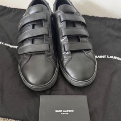 SAINT LAURENT MEN'S ANDY SNEAKERS IN LEATHER 42 (9US)