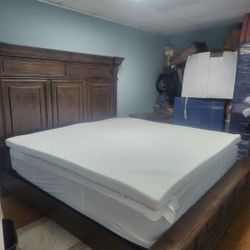 New Bed With Headboard and Night Stand