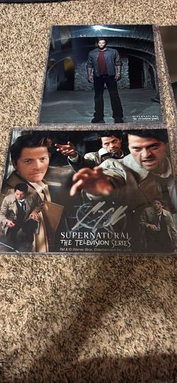 “Supernatural” The Television Series Laminated Photo Prints with an Autograph from Misha Collins
