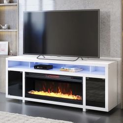 Tresanti Bennett LED TV Console with ClassicFlame Electric Fireplace