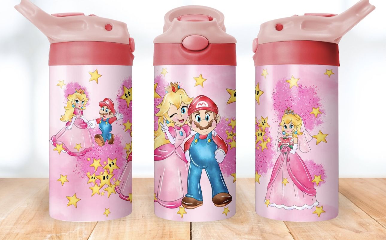 12oz  Princess Peach Kids Water Bottle 