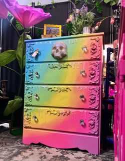 Vintage “Pastel Goth” Dresser