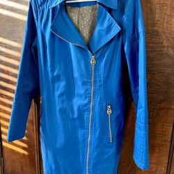 Michael Kors Asymmetrical Zip Trench Rain Coat Size Medium