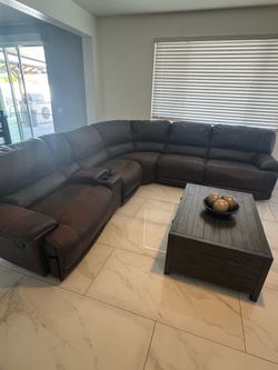 Brown Leather Couch