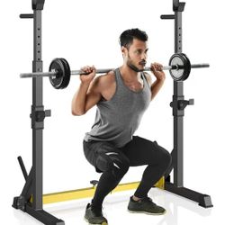 Squat Rack Stand, Bench Press Rack, Barbell Rack, Adjustable Dumbbell Rack, Multi-Function Weight Lifting Home Gym, Fitness Exercise Equipment with St