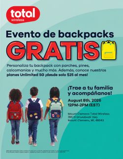 MOCHILAS GRATIS EN TOTAL WIRELESS