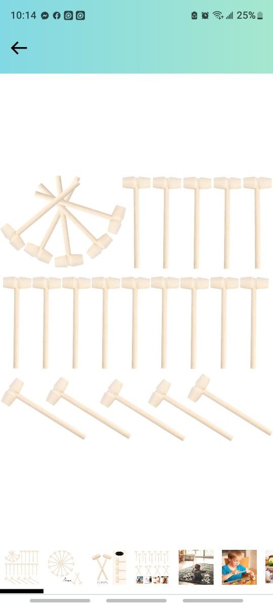 Mini Wooden Hammer 24 Pack Mallet Pounding Toy Cute Beating Gavel Toys for Children’s Day