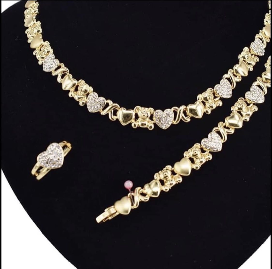 Girls Teddy & Heart Full Jewlery Set