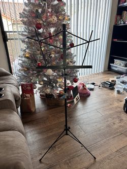 Lightweight Wire Music Stand with Durable Bag - Adjustable & Foldable, Black Finish