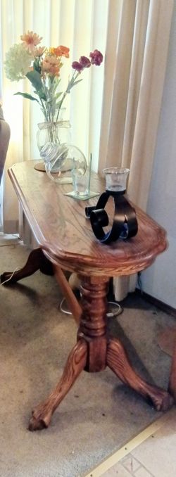 Solid Wood Oval Console Entry Table