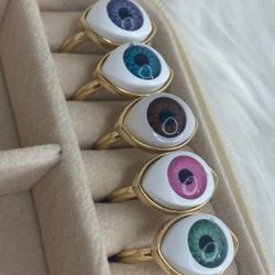 Anubis Eye 👁️ Ring ( 24k Gold Plated On Bronze )