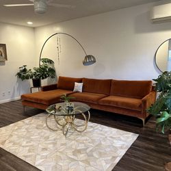 ALL MODERN Mid century Sectional In Rust