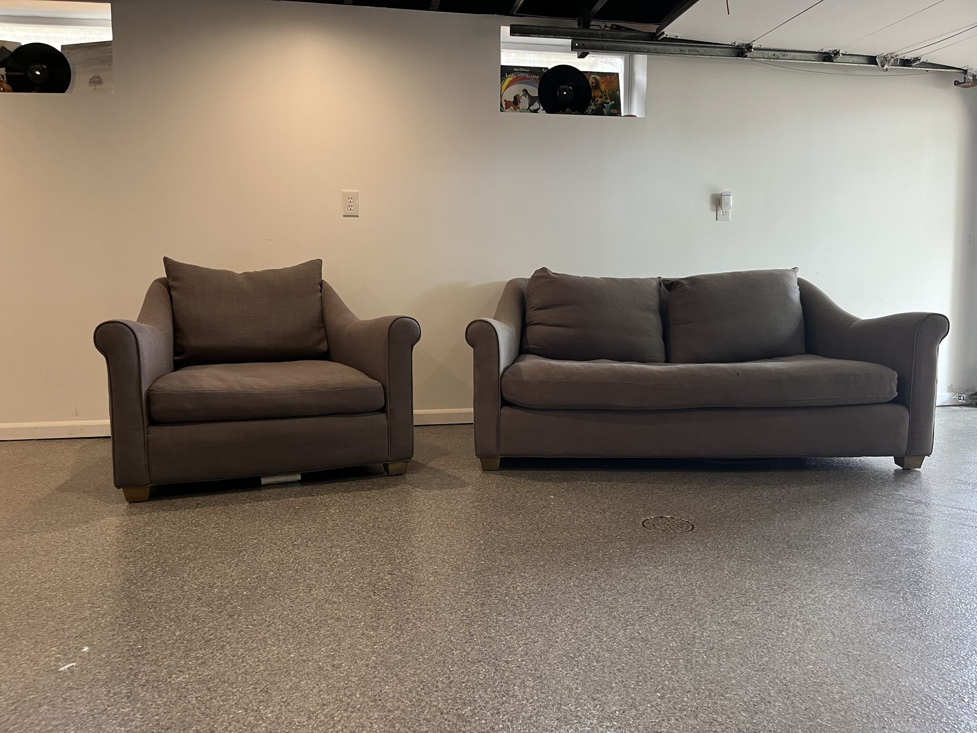 IKEA Gray couch and chair living room sofa set