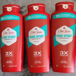 Old SPICE PURE SPORT BODY WASH  ( 3 FOR $12